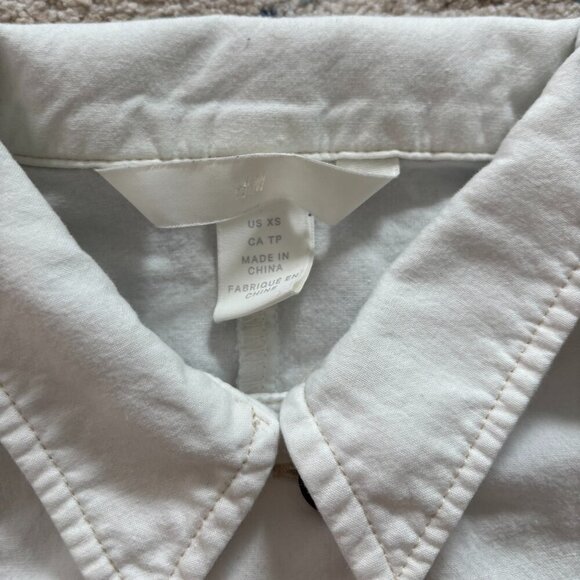 H&M Womens Utility Chino Romper Coverall Pockets White Size XS‎ - Picture 4 of 7